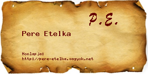 Pere Etelka névjegykártya